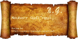 Neuherr Gyöngyi névjegykártya
